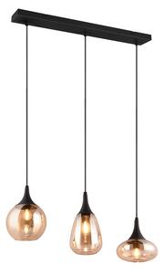 TRIO 317000313 LUMINA závěsné svítidlo 3xE14 černá matná, jantarová
