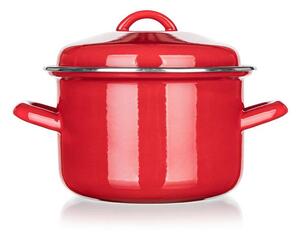 Smaltovaný hrnec s poklicí Red MILTON 2 l
