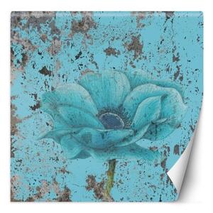 Fototapeta, Tyrkysové květiny Textura Vintage - 100x100 cm