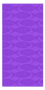 Fialová bavlněná plážová osuška 70x140 cm Fishes – B.E.S