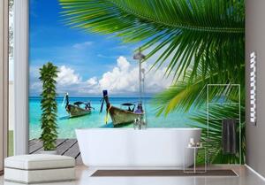 Fototapeta, Tropické palmy na pláži - 100x70 cm