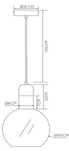 Lucide 34438/40/65 - Lustr na lanku JULIUS 1xE27/40W/230V