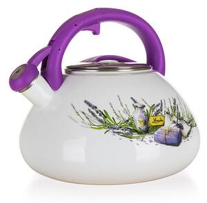Smaltovaná pískací konvice LAVENDER 3 l