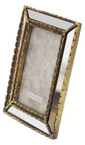 Stříbrno-zlatý antik fotorámeček se zrcadly Pasie – 10x15 cm
