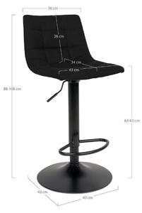 Černá barová židle Isolde