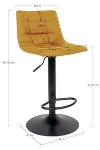 Hořčicově žlutá barová židle Isolde