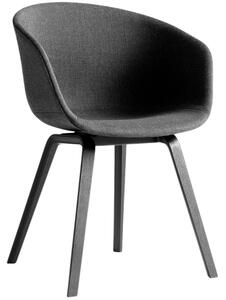 Antracitová čalouněná židle HAY AAC 23 s dubovou podnoží