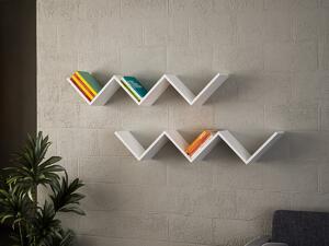 Kalune Design Sada nástěnných poliček Zigzag bílá