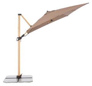 Doppler ALU WOOD, výkyvný zahradní slunečník s boční tyčí s ULTRA UV ochranou, 300x220 cm, hnědá