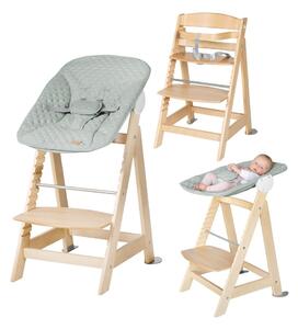 Jídelní židlička ve světle zeleno-přírodní barvě Style Born Up 2in1 – Roba