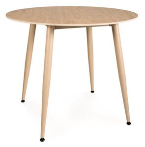 Kulatý jídelní stůl NELVO 90 cm, travertine/kašmír