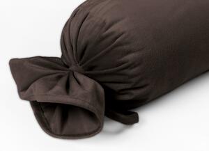 Biante Sametový polštář válec bonbon Velvet Premium SVP-016 Tmavě hnědý 15x40 cm