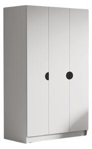 Šatní skříň CAMON 150 cm - bílá/černé úchytky