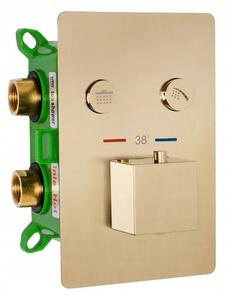 Rea - Podomítková sprchová souprava s termostatem Fenix Davis + BOX - zlatá