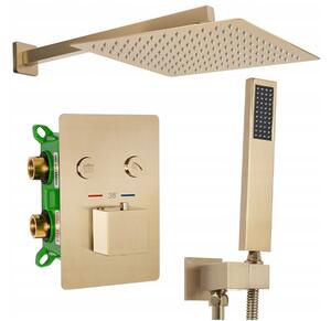 Rea - Podomítková sprchová souprava s termostatem Fenix Davis + BOX - zlatá