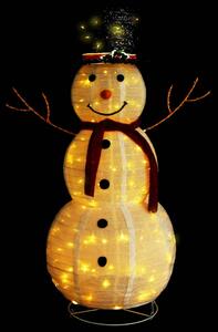 Dekorativní vánoční sněhulák s LED luxusní tkanina 120 cm