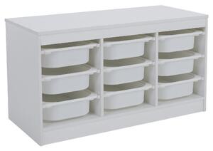 KONDELA Organizér s úložnými boxy, bílá, TRIMAL