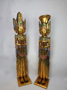 Sošky Ráma Sita zlatá, exotické dřevo, ruční práce, 100 cm