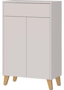 Krémová matná vysoká koupelnová skříňka 63x101 cm Arnea – Germania