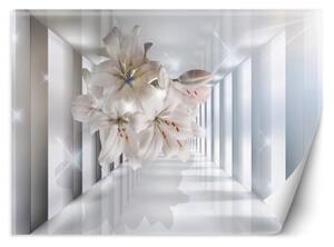 Fototapeta, 3D efekt Tunelové květiny - 150x105 cm