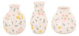 Krémové vázy v sadě 3 ks z kameniny (výška 10 cm) Ditsy Floral – Sass & Belle