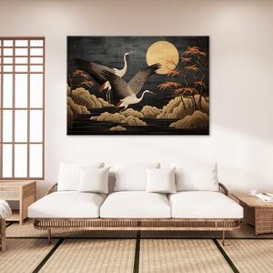 Obraz na plátně, Pávi proti měsíci - 60x40 cm