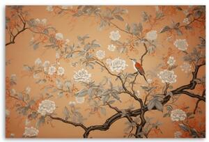 Obraz na plátně, Pták strom Chinoiserie - 60x40 cm