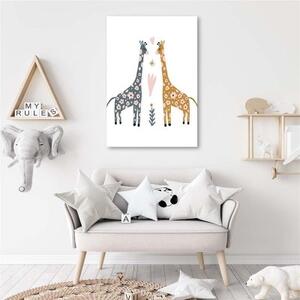 Obraz na plátně Žirafa Zvířata Akvarel - 40x60 cm