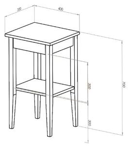 ENTLIK Noční stolek 40x35xH70cm hnědý