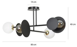 Lustr na tyči MINERVA 2xE27/15W + 2xE14/10W/230V černá