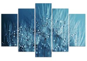 Obraz na plátně pětidílný Modrá dmychadla - 150x100 cm