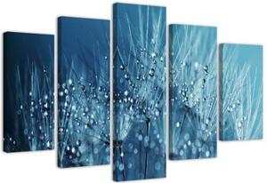 Obraz na plátně pětidílný Modré dmychadla - 100x70 cm