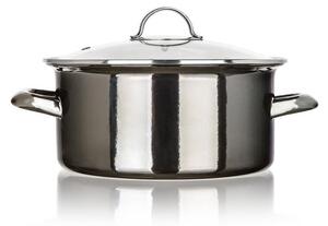 Smaltovaný hrnec s poklicí METALLIC Black 3,75 l