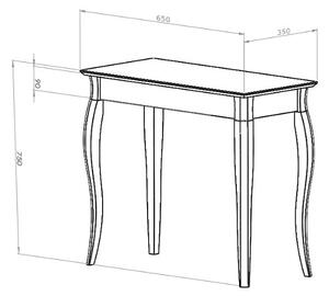 LILLO Konzolový stolek 65x35cm žlutý