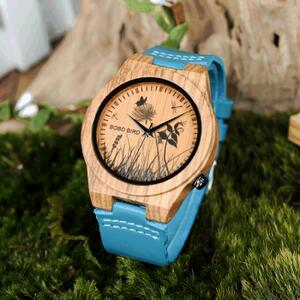 Uni dřevěné hodinky BOBO BIRD TeePee Leather