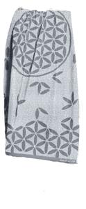 The Spirit of OM ručník z bio bavlny s květem života, šedý, 48x109 cm