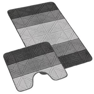 Bellatex Koupelnová předložka BANY, TROJÚHELNÍKY ŠEDÉ 60x50cm na WC