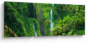 Obraz - Vodopády Madakaripura, východní Java, Indonésie (s hodinami) (90x30 cm)