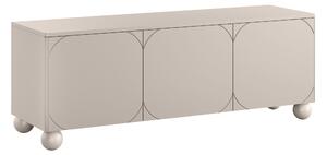 Moderní TV stolek Sonatia II 150 cm na kulatých nožkách - kašmír
