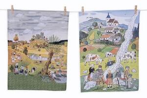 Bavlněné utěrky Matějovský LADA Dětské hry v létě a na podzim 50 x 64 cm 2 ks