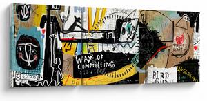 Obraz - Graffiti (s hodinami) (90x30 cm)