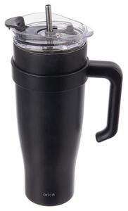 Nerezový termohrnek s brčkem TERMO 1,2 l, černý