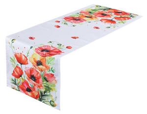 Běhoun s potiskem ČERVENÉ VLČÍ MÁKY 40 x 110 cm