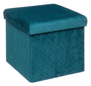 Skládací pouf s úložným prostorem, 31 x 30 x 31 cm, velur