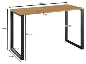Trendový Psací Stůl S Kovovými Nohami Š: 120cm