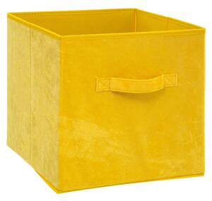 Úložný box, velurový, horčicový, 31 cm