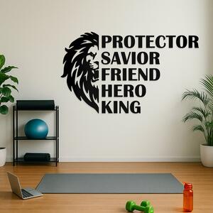 DUBLEZ | Vyřezávané nápisy s lvem na stěnu - Protector & King