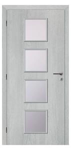 Solodoor Interiérové dveře Etta 4, 60 L, 620 × 1970 mm, fólie, levé, Earl Grey, prosklené