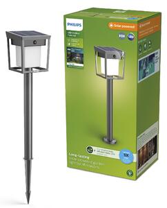 Blaise UltraEfficient solární LED sloupek se senzorem 1,5W 250/20lm 3000K IP44, hranatý, antracit