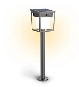 Blaise UltraEfficient solární LED sloupek se senzorem 1,5W 250/20lm 3000K IP44, hranatý, antracit